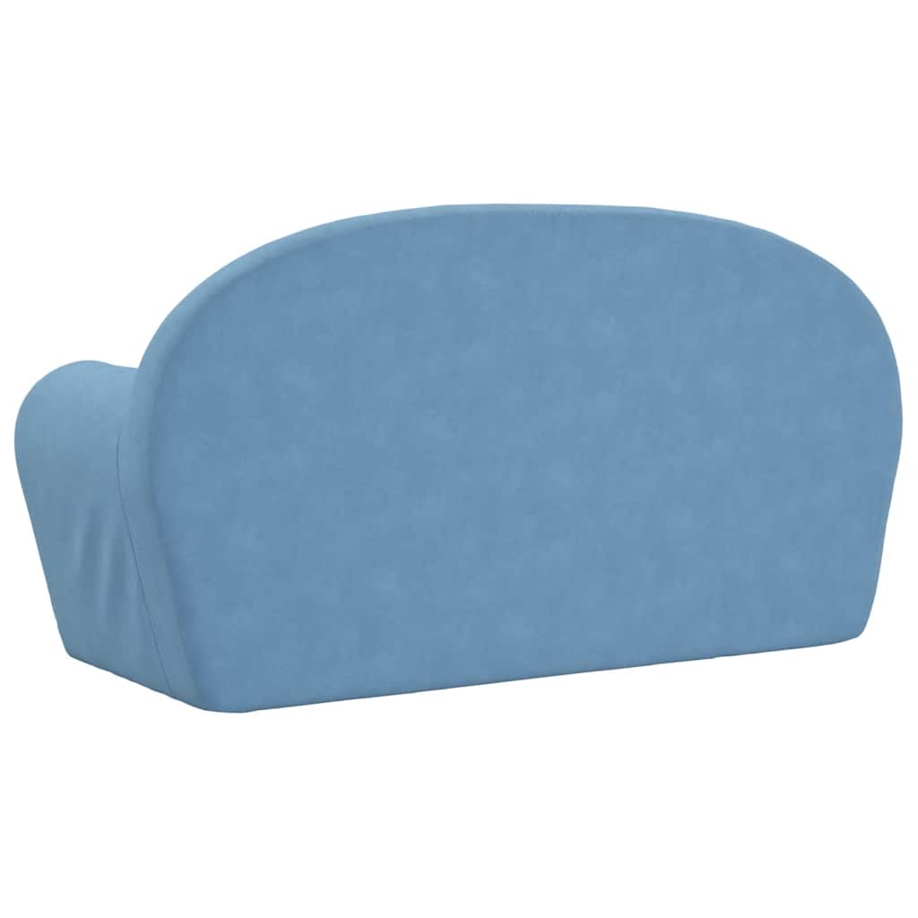 Divano per Bambini a 2 Posti Blu in Morbido Peluche | homemem39