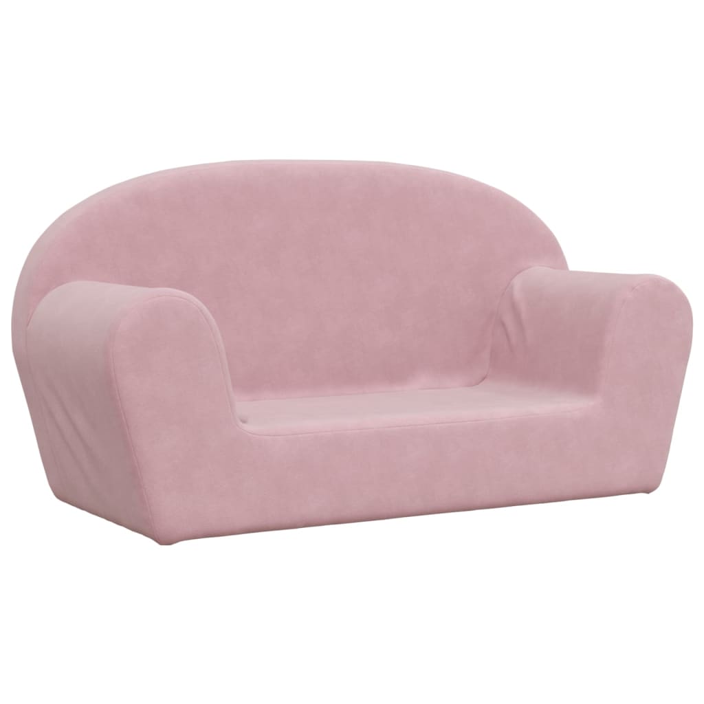 Divano per Bambini a 2 Posti Rosa in Morbido Peluche | homemem39