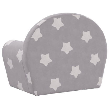 Divano Letto Bambini Grigio Chiaro con Stelle Morbido Peluche | homemem39