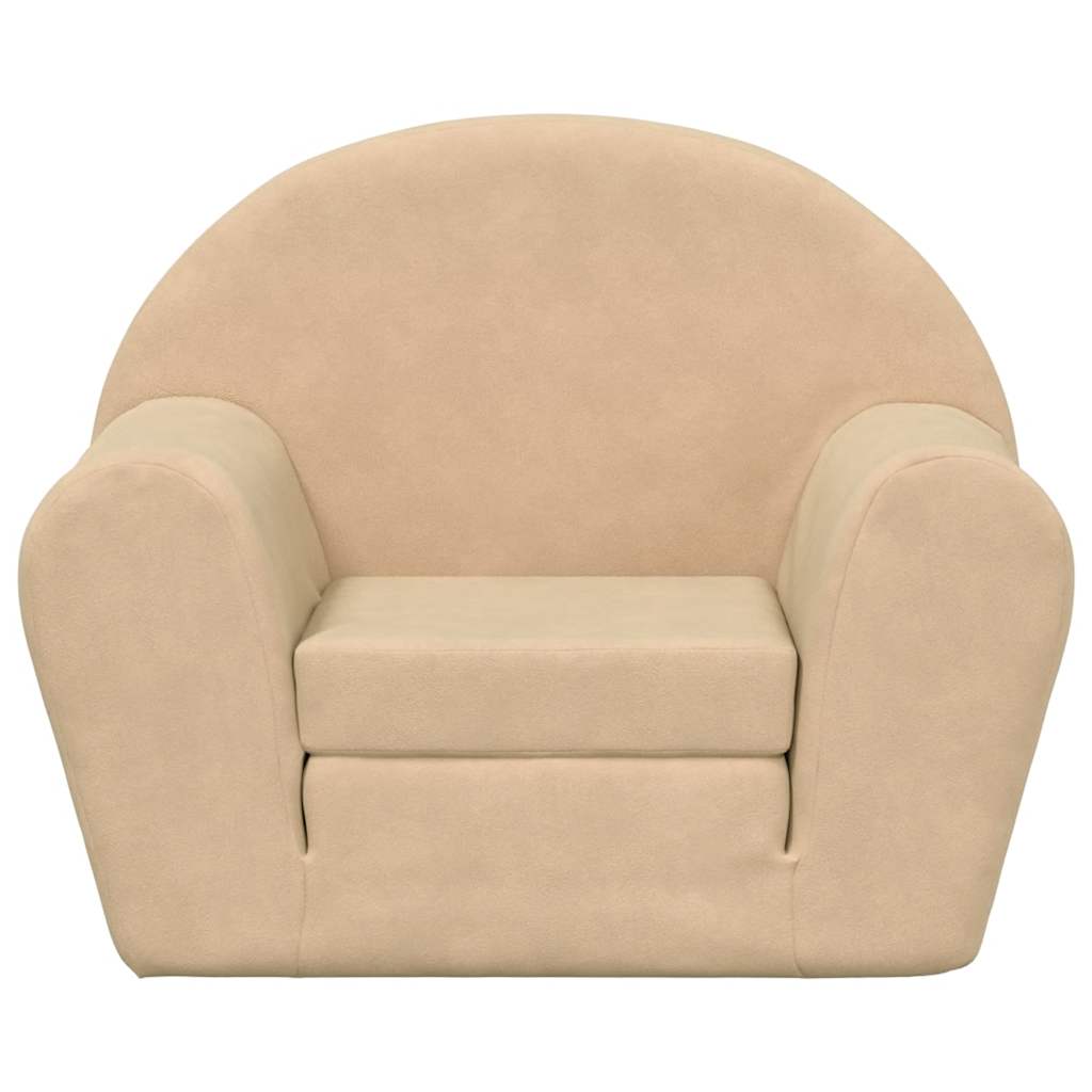 Divano Letto per Bambini Crema in Morbido Peluche | homemem39