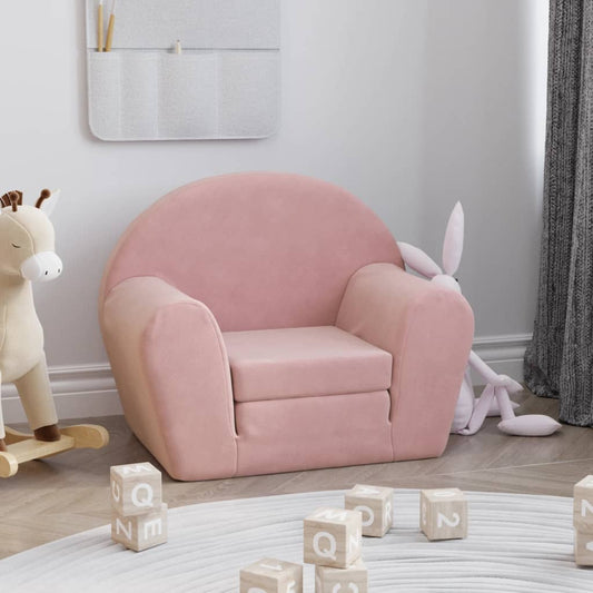 Divano Letto per Bambini Rosa in Morbido Peluche - homemem39