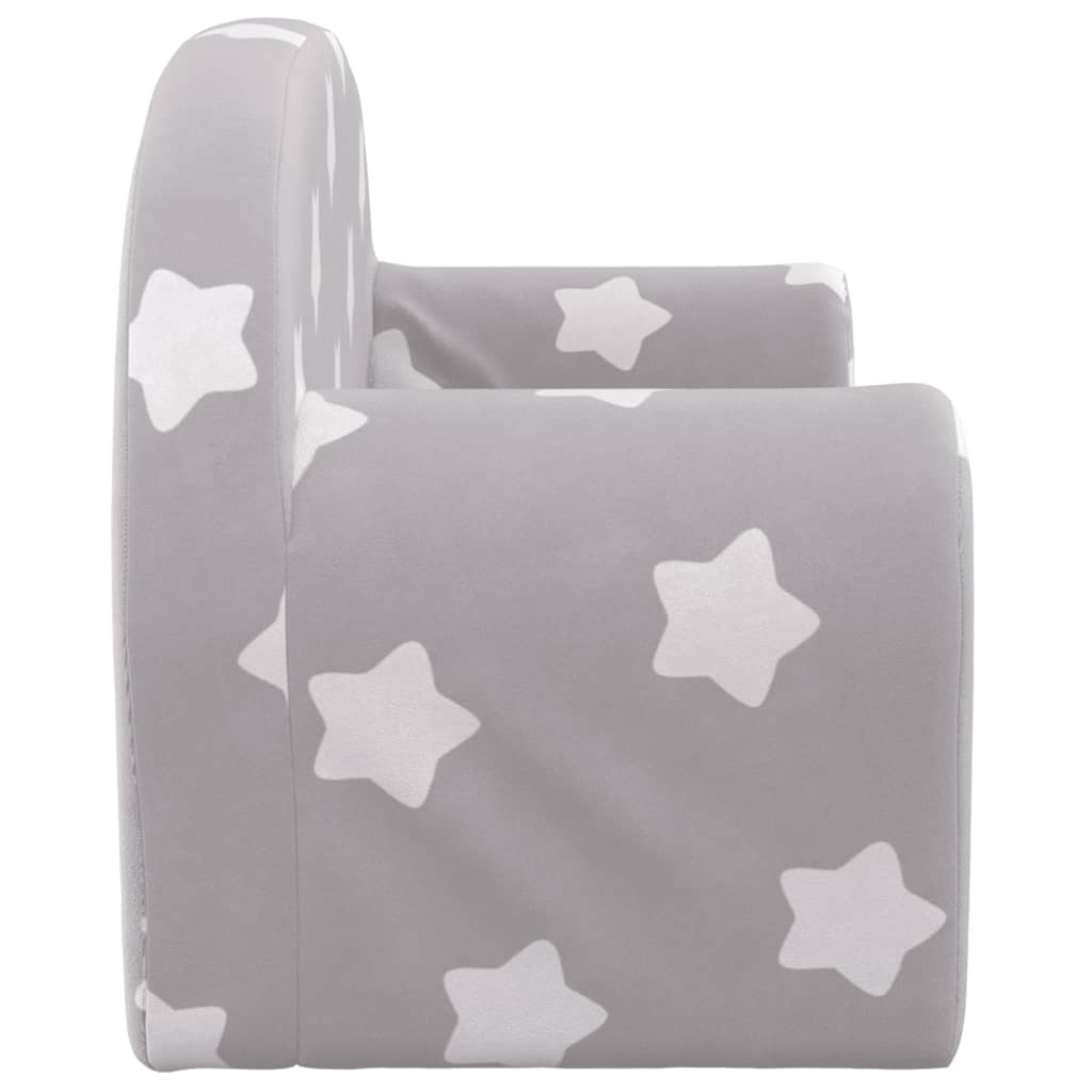 Divano Letto Bambini a 2 Posti Grigio Chiaro con Stelle Peluche | homemem39