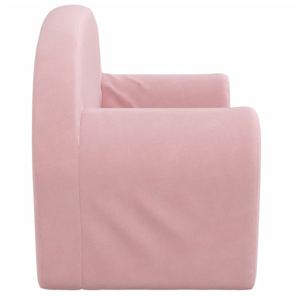 Divano Letto per Bambini a 2 Posti Rosa in Morbido Peluche | homemem39