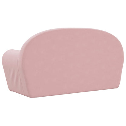 Divano Letto per Bambini a 2 Posti Rosa in Morbido Peluche | homemem39