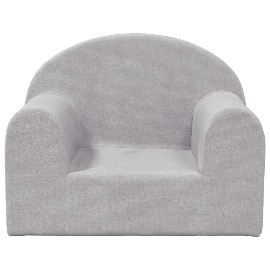 Divano per Bambini Grigio Chiaro in Morbido Peluche | homemem39