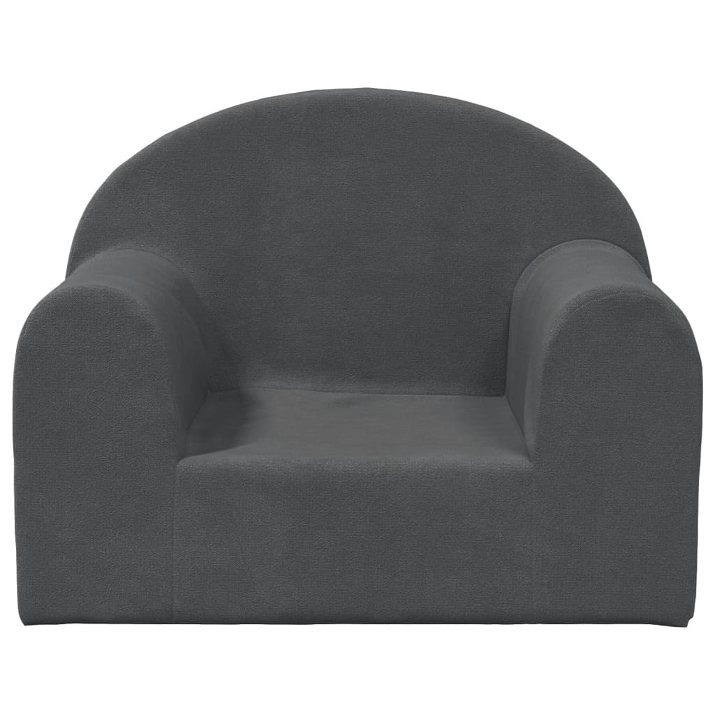 Divano per Bambini Antracite in Morbido Peluche - homemem39