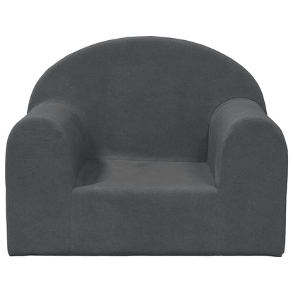 Divano per Bambini Antracite in Morbido Peluche - homemem39
