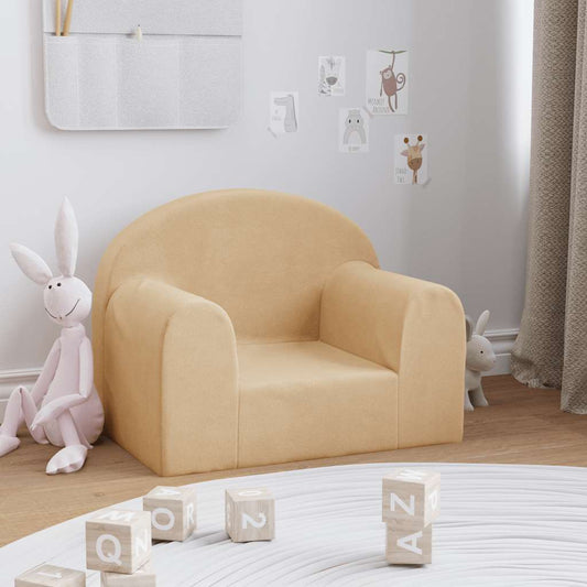 Divano per Bambini Crema in Morbido Peluche | homemem39