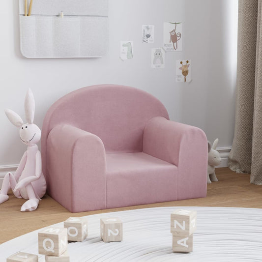 Divano per Bambini Rosa in Morbido Peluche - homemem39