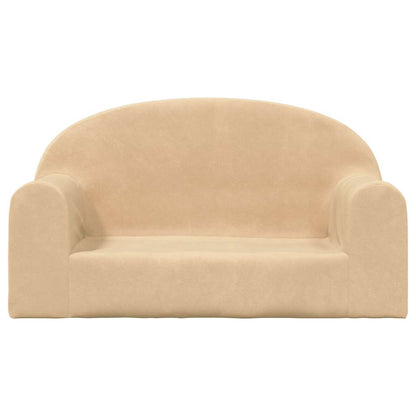 Divano per Bambini a 2 Posti Crema in Morbido Peluche | homemem39