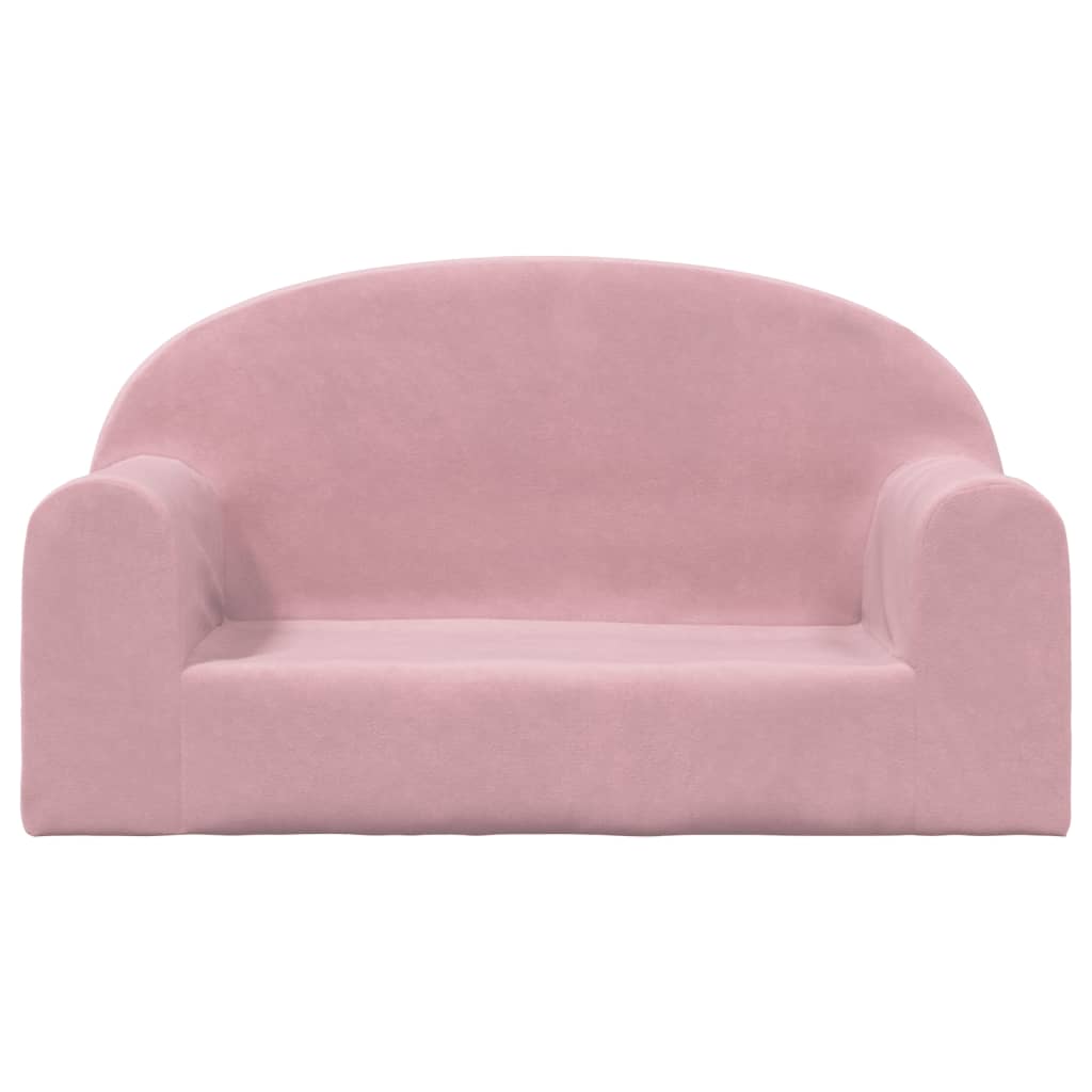 Divano per Bambini a 2 Posti Rosa in Morbido Peluche | homemem39