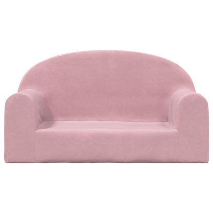 Divano per Bambini a 2 Posti Rosa in Morbido Peluche | homemem39