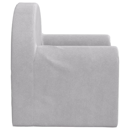 Divano Letto per Bambini Grigio Chiaro in Morbido Peluche