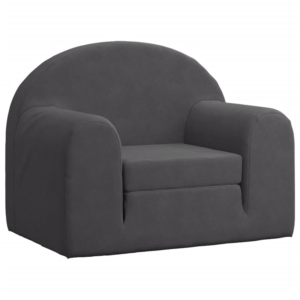 Divano Letto per Bambini Antracite in Morbido Peluche | homemem39