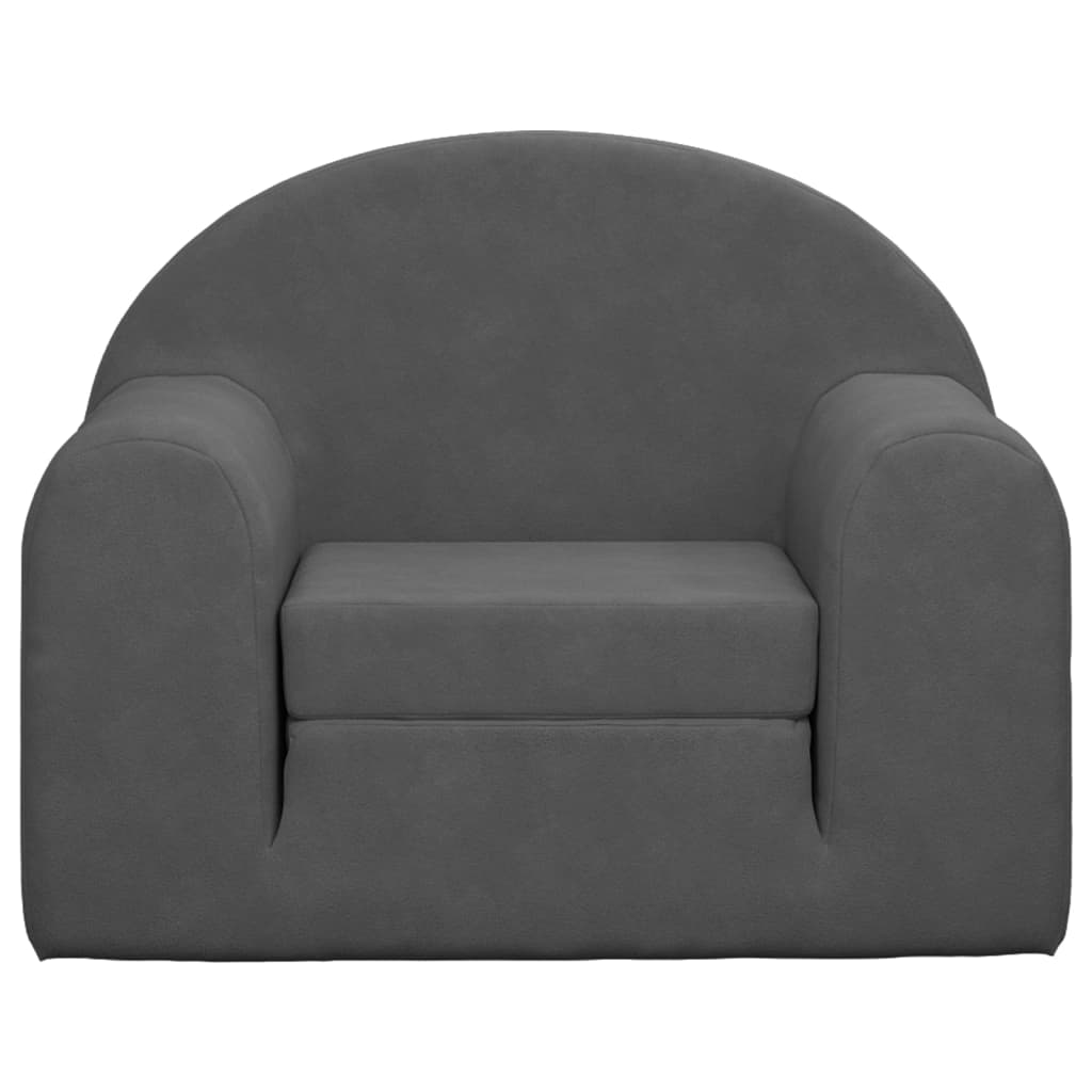 Divano Letto per Bambini Antracite in Morbido Peluche | homemem39