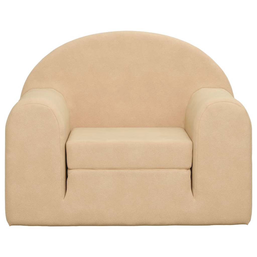 Divano Letto per Bambini Crema in Morbido Peluche | homemem39