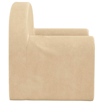 Divano Letto per Bambini Crema in Morbido Peluche | homemem39