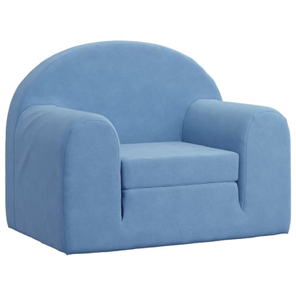 Divano Letto per Bambini Blu in Morbido Peluche