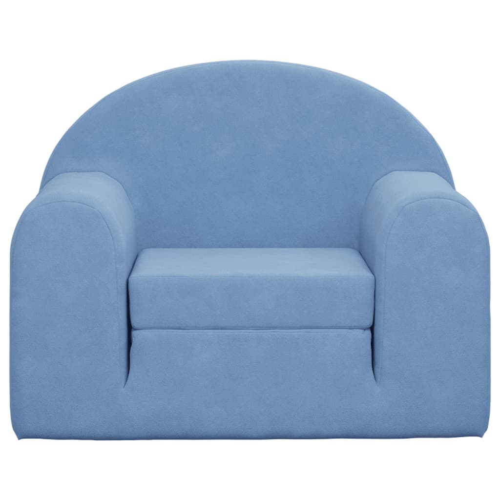 Divano Letto per Bambini Blu in Morbido Peluche