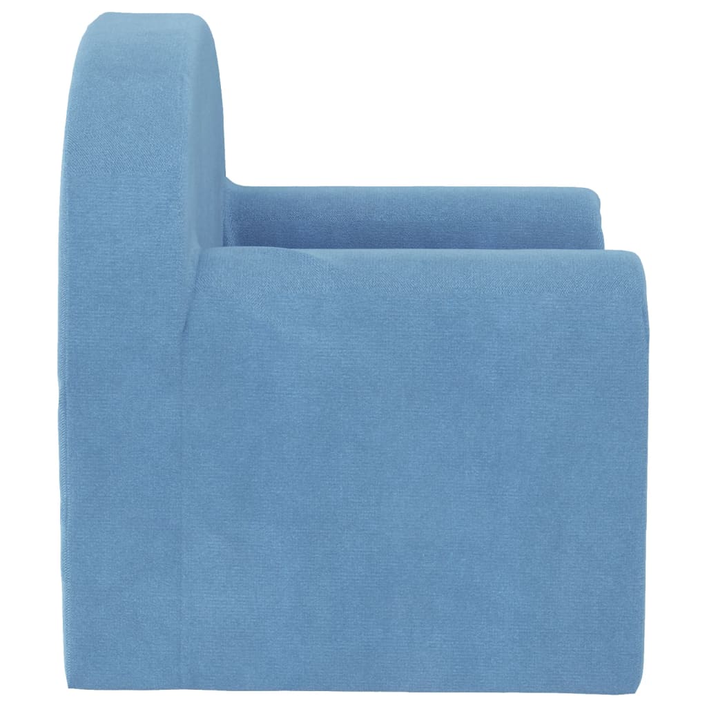 Divano Letto per Bambini Blu in Morbido Peluche