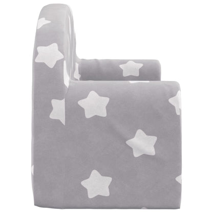Divano Letto Bambini a 2 Posti Grigio Chiaro con Stelle Peluche | homemem39