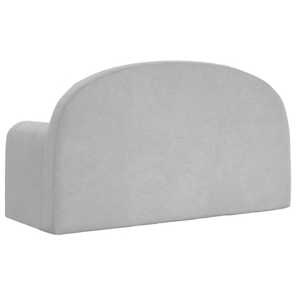 Divano Letto Bambini a 2 Posti Grigio Chiaro in Morbido Peluche | homemem39