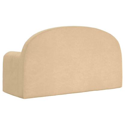 Divano Letto per Bambini a 2 Posti Crema in Morbido Peluche | homemem39