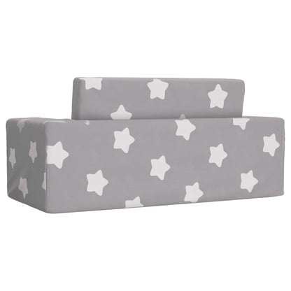 Divano Letto Bambini a 2 Posti Grigio Chiaro con Stelle Peluche | homemem39