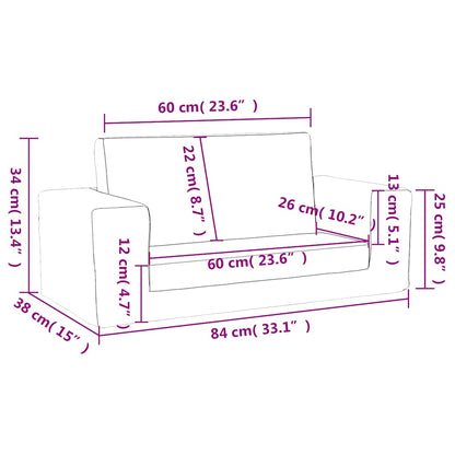 Divano Letto per Bambini a 2 Posti Crema in Morbido Peluche