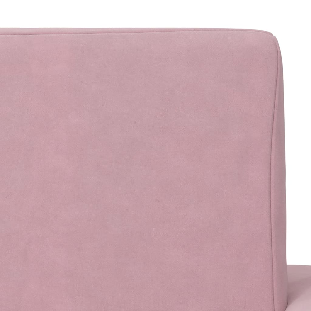Divano Letto per Bambini a 2 Posti Rosa in Morbido Peluche | homemem39