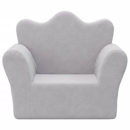 Divano per Bambini Grigio Chiaro in Morbido Peluche | homemem39