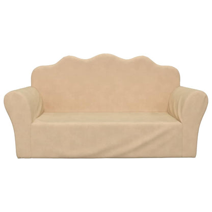 Divano per Bambini a 2 Posti Crema in Morbido Peluche | homemem39