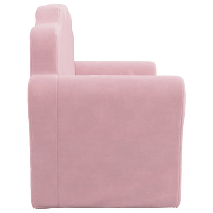 Divano per bambini a 2 posti rosa in morbido peluche