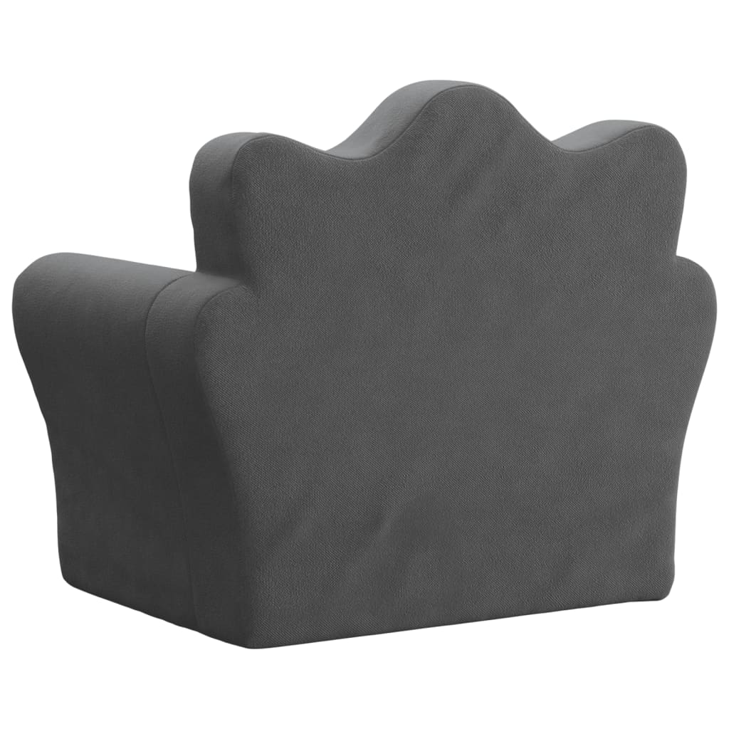 Divano Letto per Bambini Antracite in Morbido Peluche | homemem39