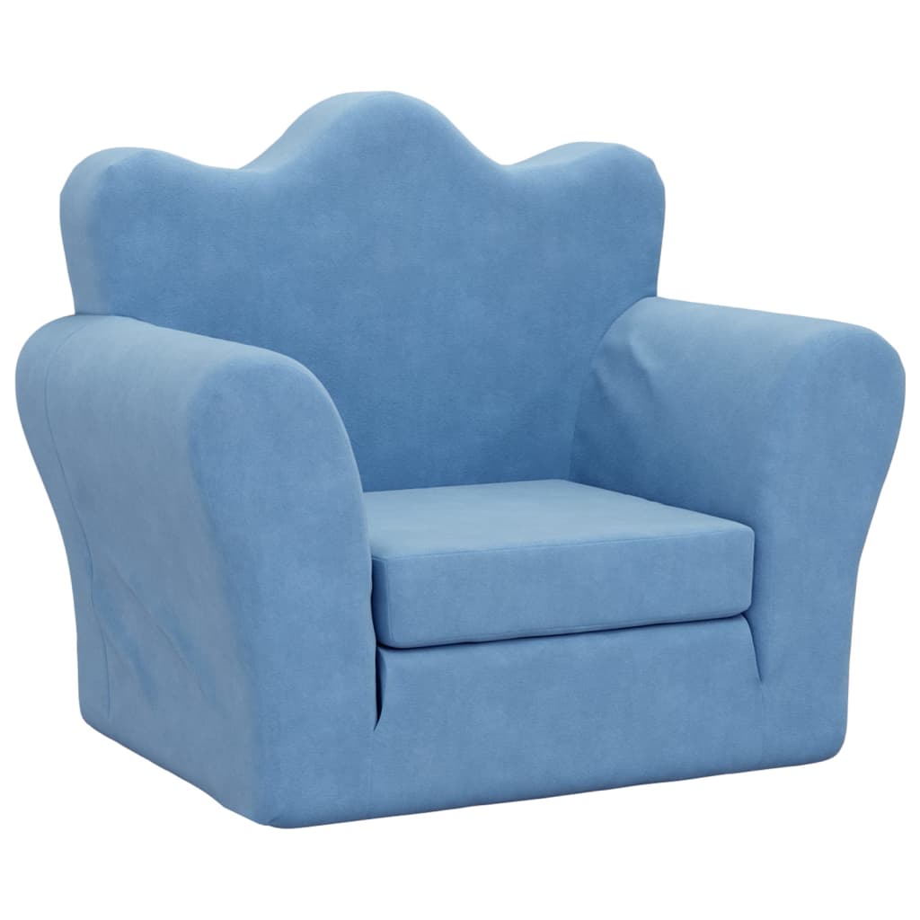 Divano Letto per Bambini Blu in Morbido Peluche | homemem39