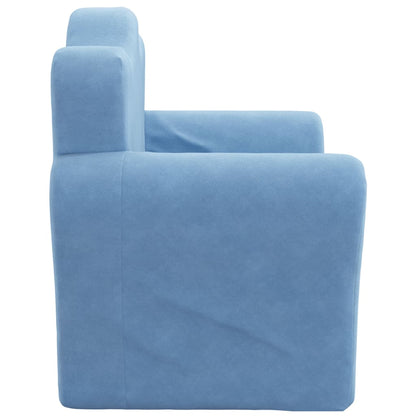 Divano Letto per Bambini Blu in Morbido Peluche | homemem39