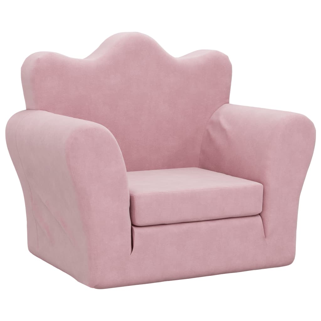 Divano Letto per Bambini Rosa in Morbido Peluche | homemem39