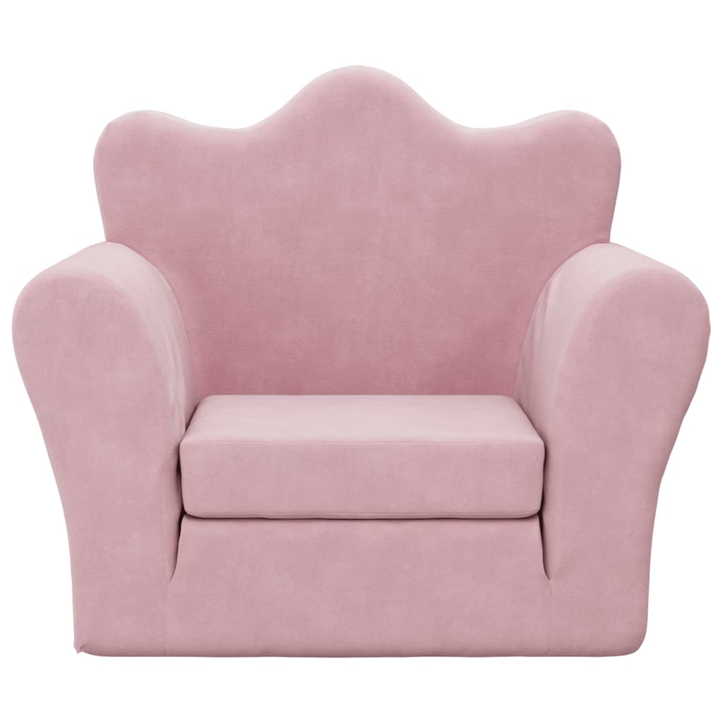 Divano Letto per Bambini Rosa in Morbido Peluche | homemem39