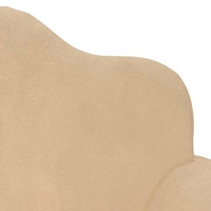 Divano Letto per Bambini a 2 Posti Crema in Morbido Peluche
