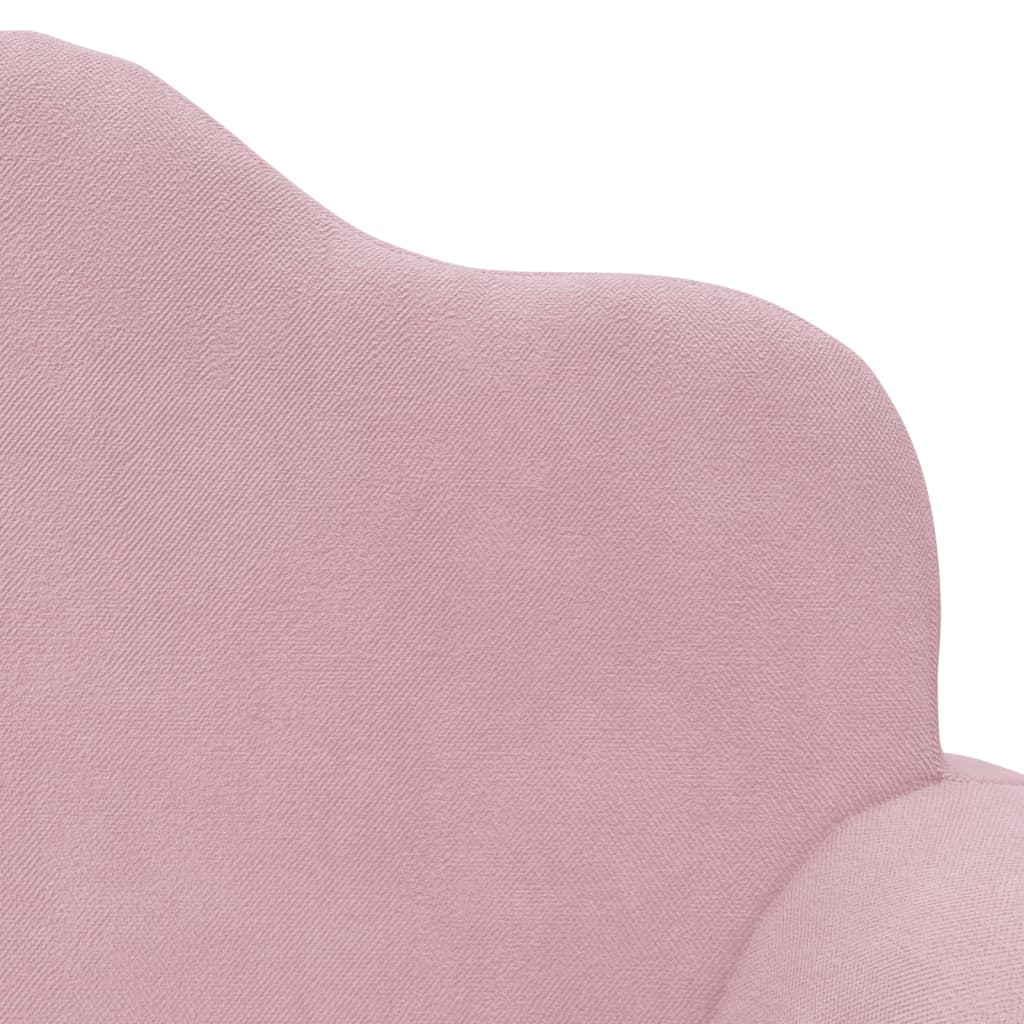 Divano Letto per Bambini a 2 Posti Rosa in Morbido Peluche