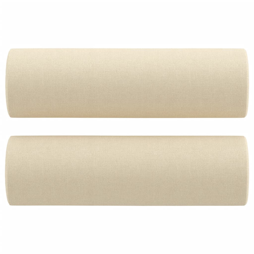 Divano a 2 Posti con Cuscini Crema 120 cm in Tessuto | homemem39