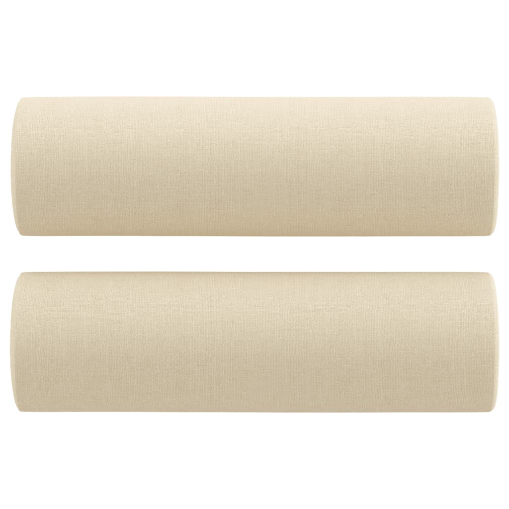 Divano a 2 Posti con Cuscini Crema 140 cm in Tessuto | homemem39