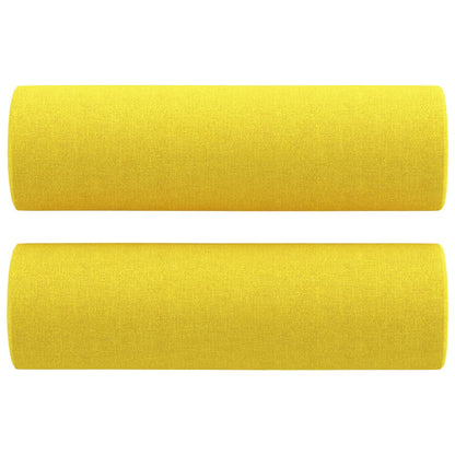 Divano a 2 Posti con Cuscini Giallo Chiaro 140 cm in Tessuto | homemem39