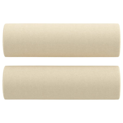 Divano a 3 Posti con Cuscini Crema 180 cm in Tessuto - homemem39
