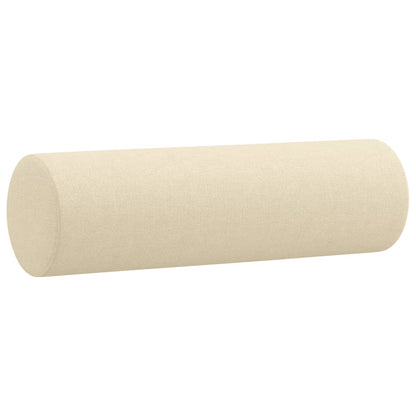 Divano a 3 Posti con Cuscini Crema 180 cm in Tessuto - homemem39