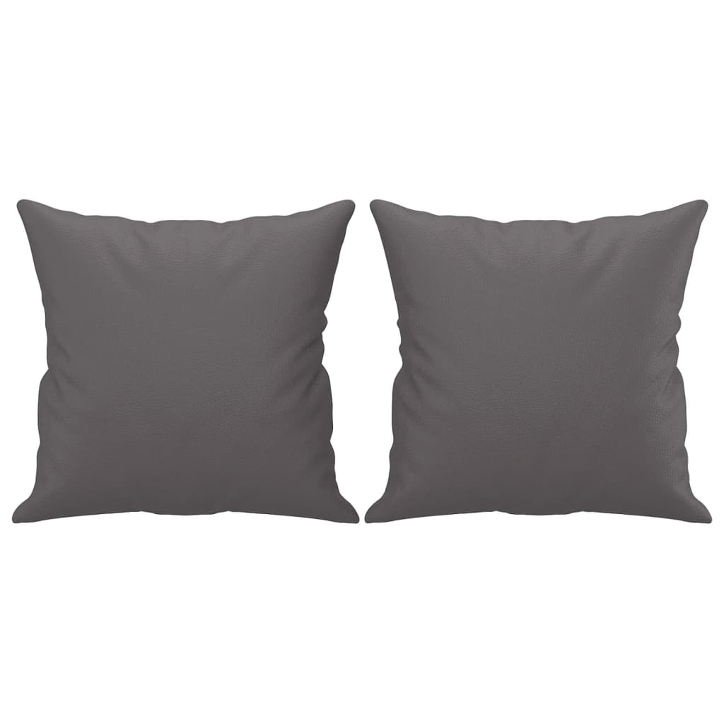 Divano a 2 Posti con Cuscini Grigio 120 cm in Similpelle | homemem39