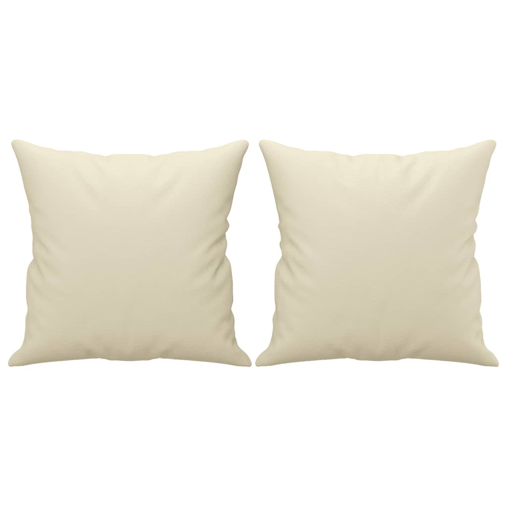 Divano a 2 Posti con Cuscini Crema 140 cm in Similpelle | homemem39
