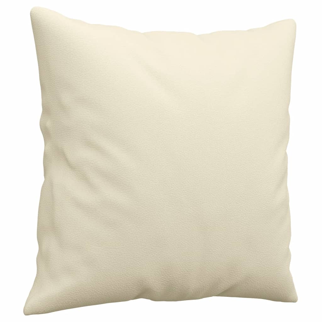 Divano a 2 Posti con Cuscini Crema 140 cm in Similpelle | homemem39