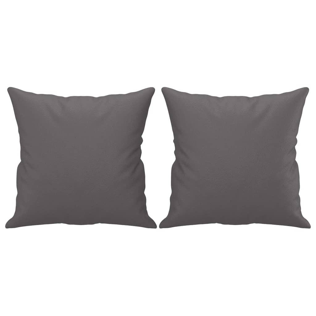 Divano a 2 Posti con Cuscini Grigio 140 cm in Similpelle | homemem39