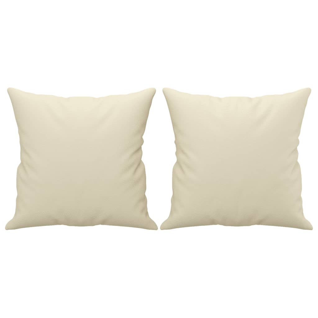 Divano a 3 Posti con Cuscini Crema 180 cm in Similpelle | homemem39